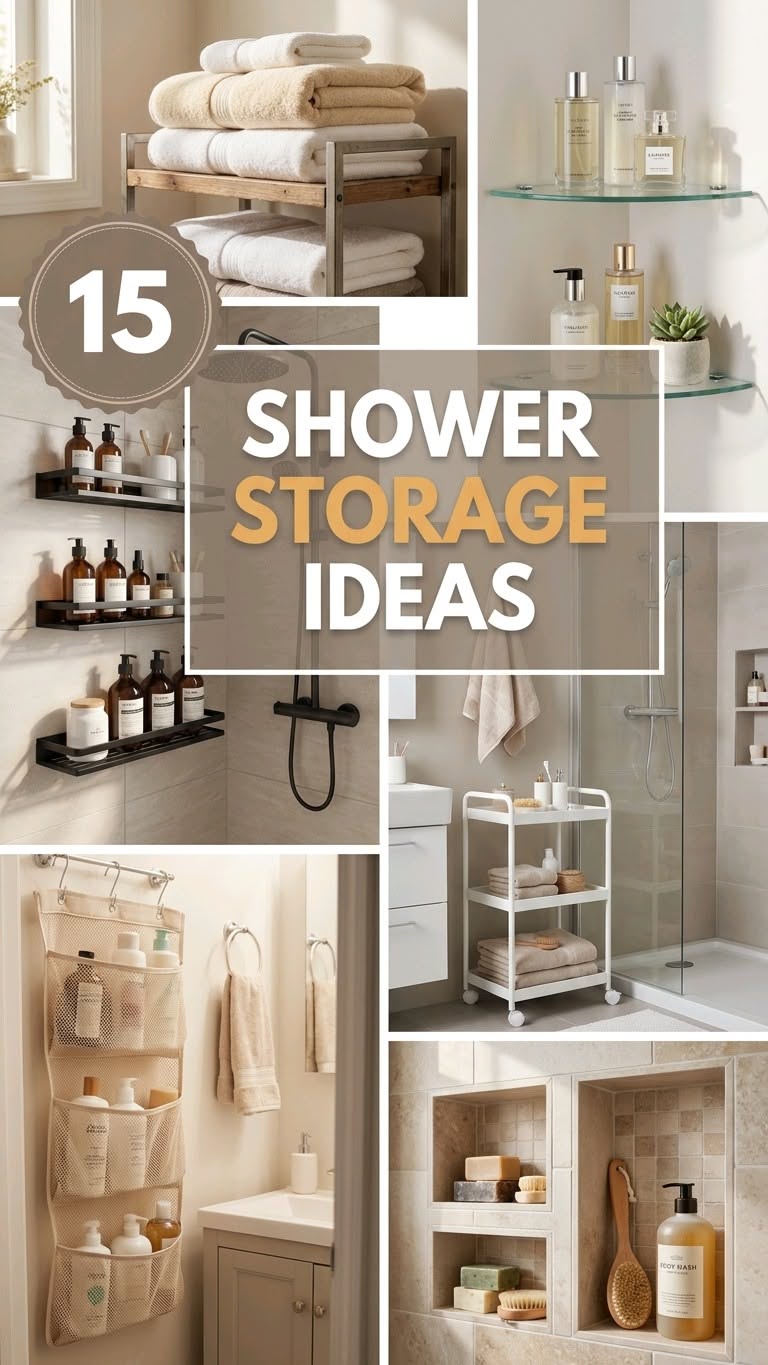 Best Amazon Shower Storage Solutions Everyone Is Buying   Discover amazon shower storage must haves that everyone is adding to cart right now.  Upgrade your bathroom today and create a organized shower space.  #BathroomStorage #OrganizationIdeas #AestheticHome #DeclutterHome #PinterestFinds