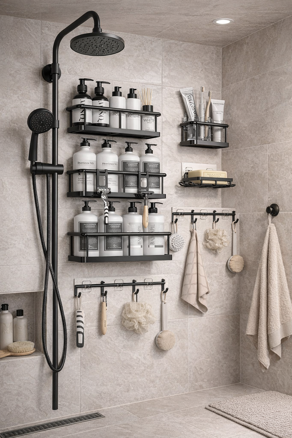 Amazon Bathroom Shower Organization Essentials These amazon shower organization finds are perfect for clean girl aesthetic setups and come with great reviews. Check price & reviews and create a clean shower space. #AmazonMustHaves #StorageSolutions #AmazonDeals #ShowerSetup #BathroomMustHaves