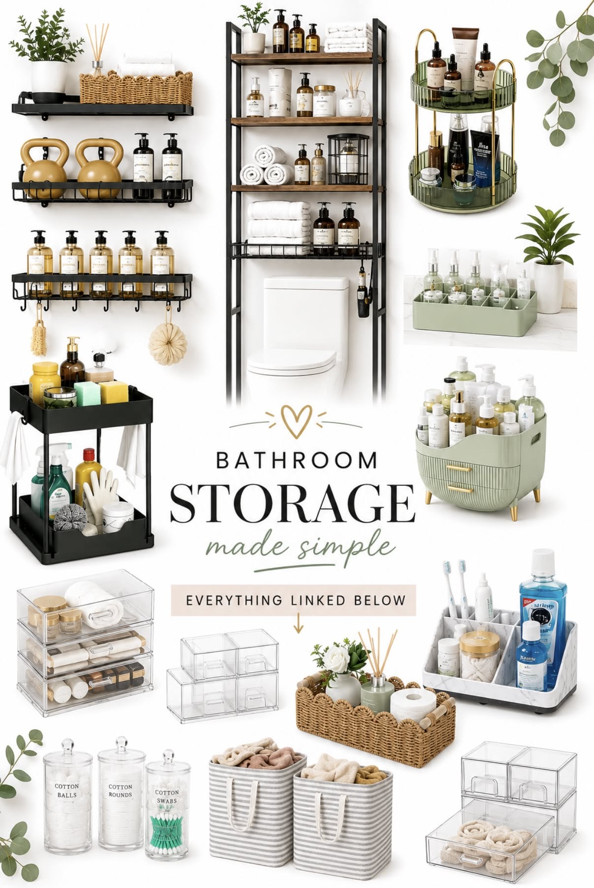 Amazon Bathroom Storage Solutions That Actually Work These best selling bathroom storage products are perfect for small bathrooms and come with great reviews. Don’t miss these organization finds and create a organized bathroom setup. #AmazonFinds #StorageSolutions #BathroomGoals #HomeEssentials #PinterestFinds